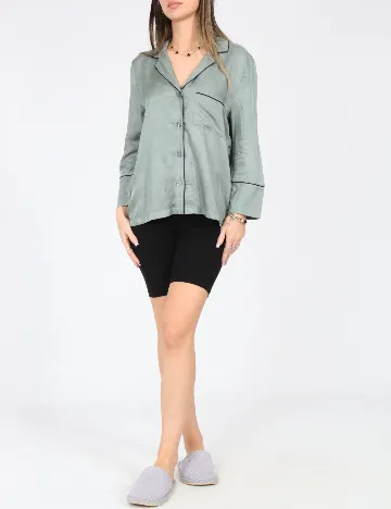 Bluza de pijama Oysho, verde Verde