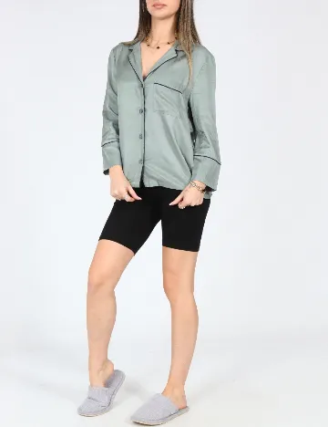 Bluza de pijama Oysho, verde Verde