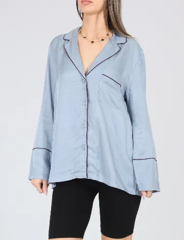 Bluza de pijama Oysho, albastru Albastru