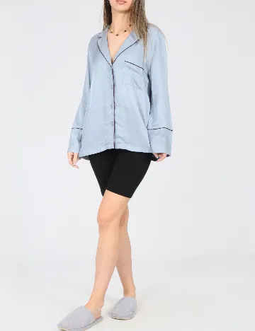 Bluza de pijama Oysho, albastru Albastru