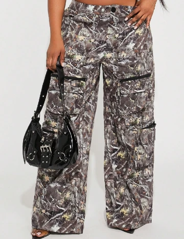 Pantaloni SHEIN CURVE, army Verde