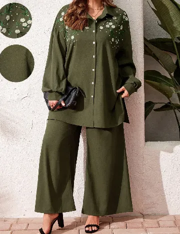 Compleu SHEIN CURVE, verde Verde