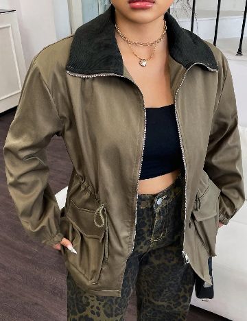 Jacheta SHEIN CURVE, verde