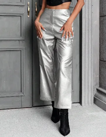 Pantaloni SHEIN, argintiu