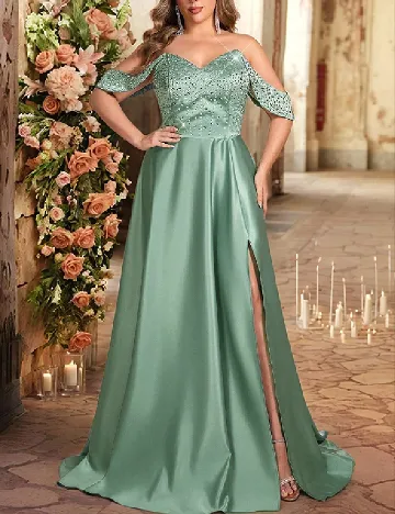 Rochie lunga SHEIN CURVE, verde Verde