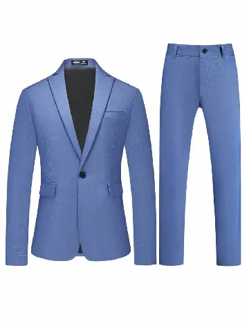 Costum SHEIN, albastru Albastru