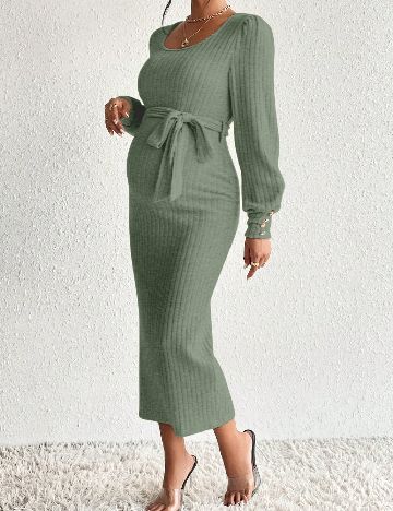 Rochie medie SHEIN Maternity, verde