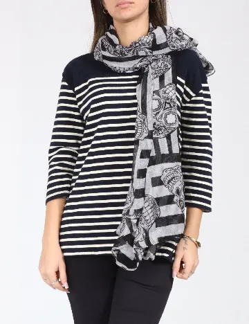 Esarfa Zara, gri/negru