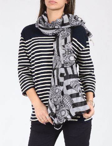 Esarfa Zara, gri/negru