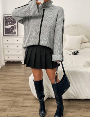 Pulover SHEIN CURVE, gri