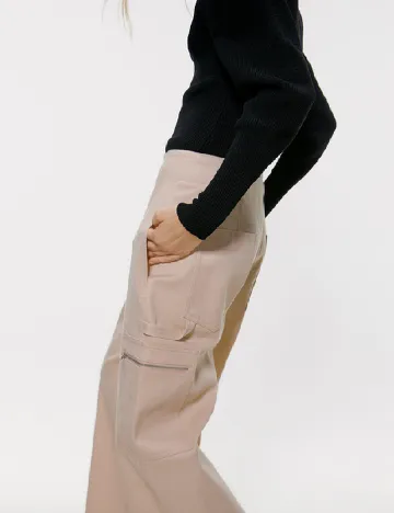 Pantaloni Zara, crem