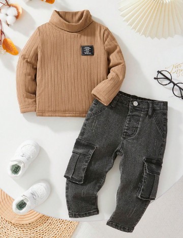 Compleu Shein Kids, gri/maro