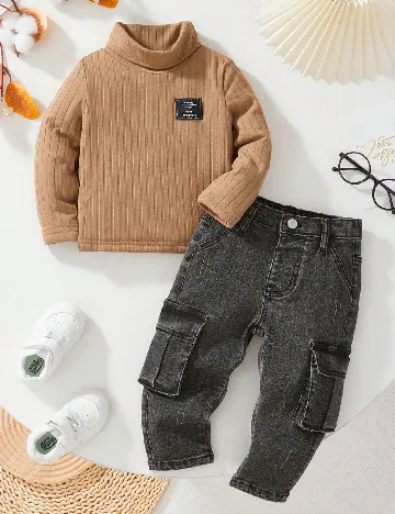 Compleu Shein Kids, gri/maro