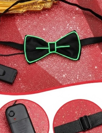 Papion cu led SHEIN, negru/verde