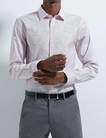 Camasa Zara, alb/rosu