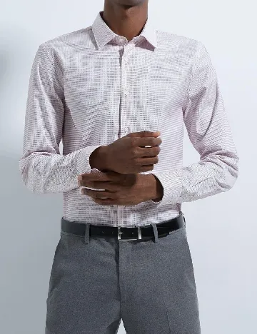 Camasa Zara, alb/rosu