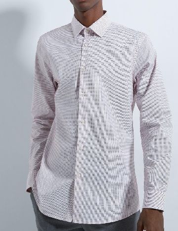 Camasa Zara, alb/rosu