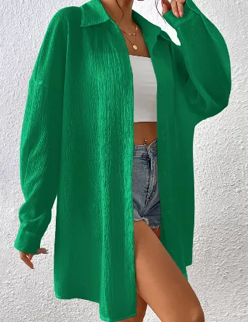 Camasa Oversize SHEIN, verde Verde