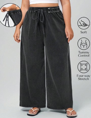 Pantaloni SHEIN CURVE, gri