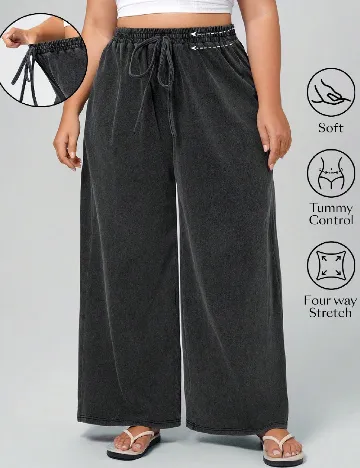 Pantaloni SHEIN CURVE, gri