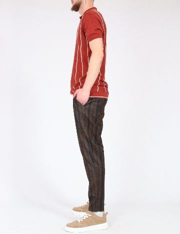 Pantaloni Zara, negru/maro