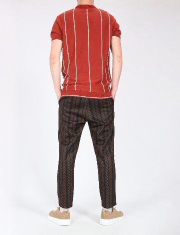 Pantaloni Zara, negru/maro