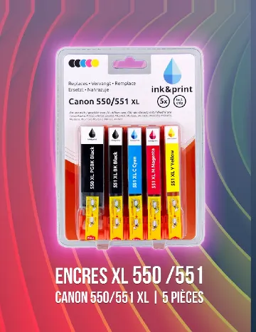 Set cerneala Canon 550/551 XL ink & print, mix culori