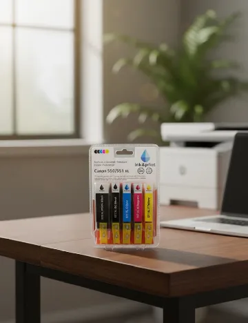 Set cerneala Canon 550/551 XL ink & print, mix culori