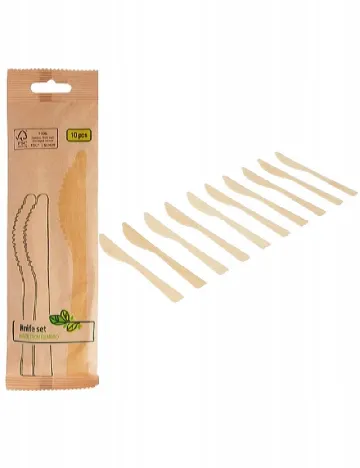 Set cutite din bambus de unica folosinta 10 bucati, bej