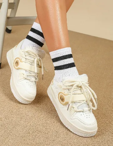 Adidasi SHEIN, ecru Crem