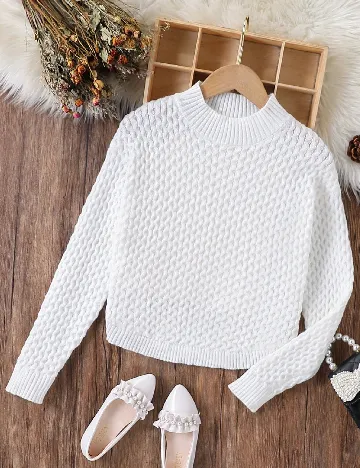 Pulover Shein Kids, alb