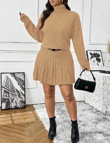 Compleu SHEIN CURVE, maro Maro