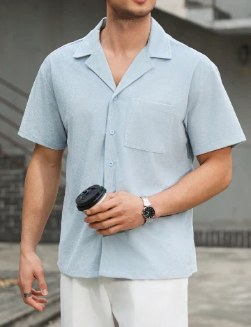 Camasa SHEIN, albastru deschis