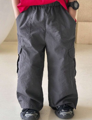 Pantaloni Shein Kids, gri