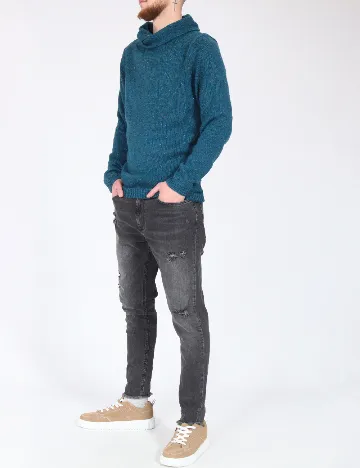 Pulover Pull&Bear, albastru Albastru