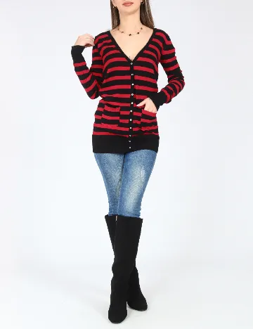 Cardigan Zara, rosu/negru