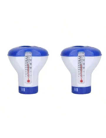 Set 2 termometre plutitoare pentru piscina SHEIN, alb/albastru