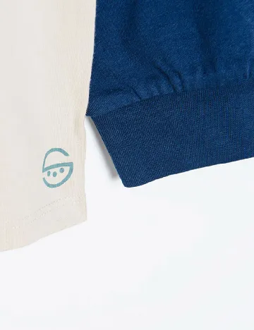 Bluza Cool Club, crem/albastru