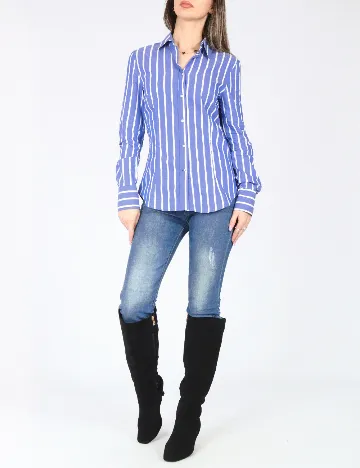 Camasa Zara, alb/albastru Albastru