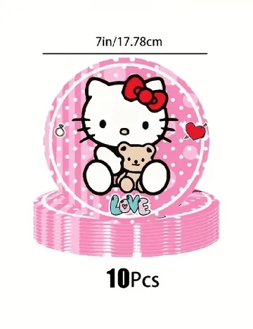 Set farfurii unica folosinta 10 bucati SHEIN, roz