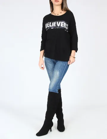 Bluza Bershka, negru Negru