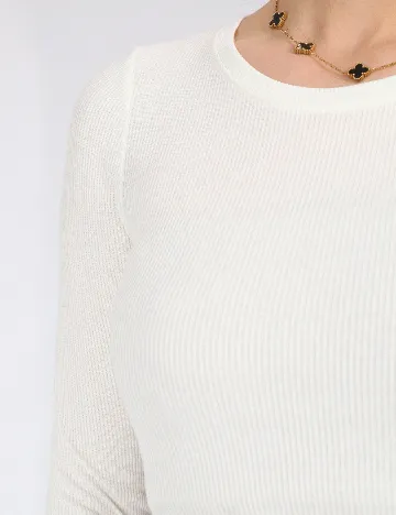 Bluza Bershka, alb Alb