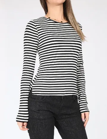Bluza Bershka, alb/negru Alb