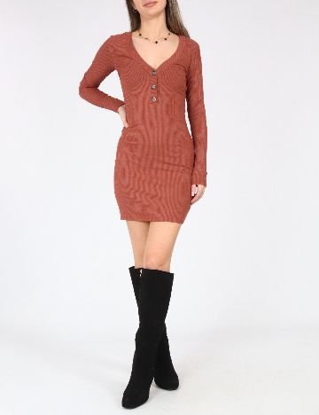 Rochie scurta Pull&Bear, caramiziu