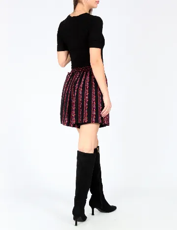 Pantaloni scurti Zara, negru/ floral print