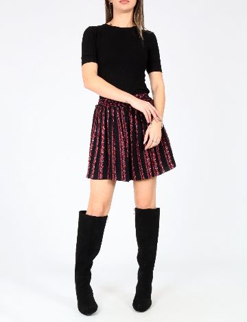 Pantaloni scurti Zara, negru/ floral print