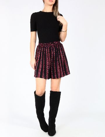 Pantaloni scurti Zara, negru/ floral print