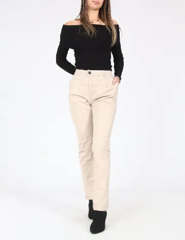 Pantaloni Bershka, crem