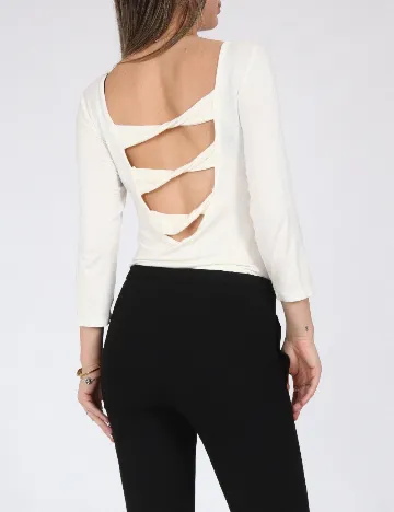 Body Bershka, ecru Alb