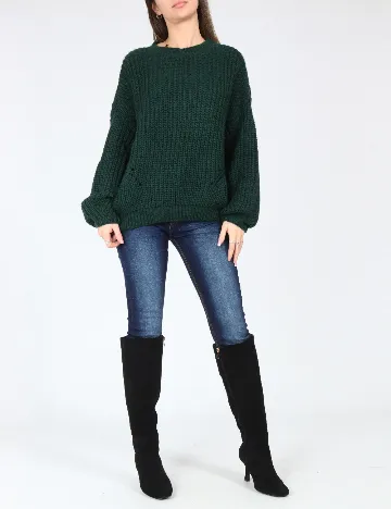 Pulover Oversize Pull&Bear, verde Verde